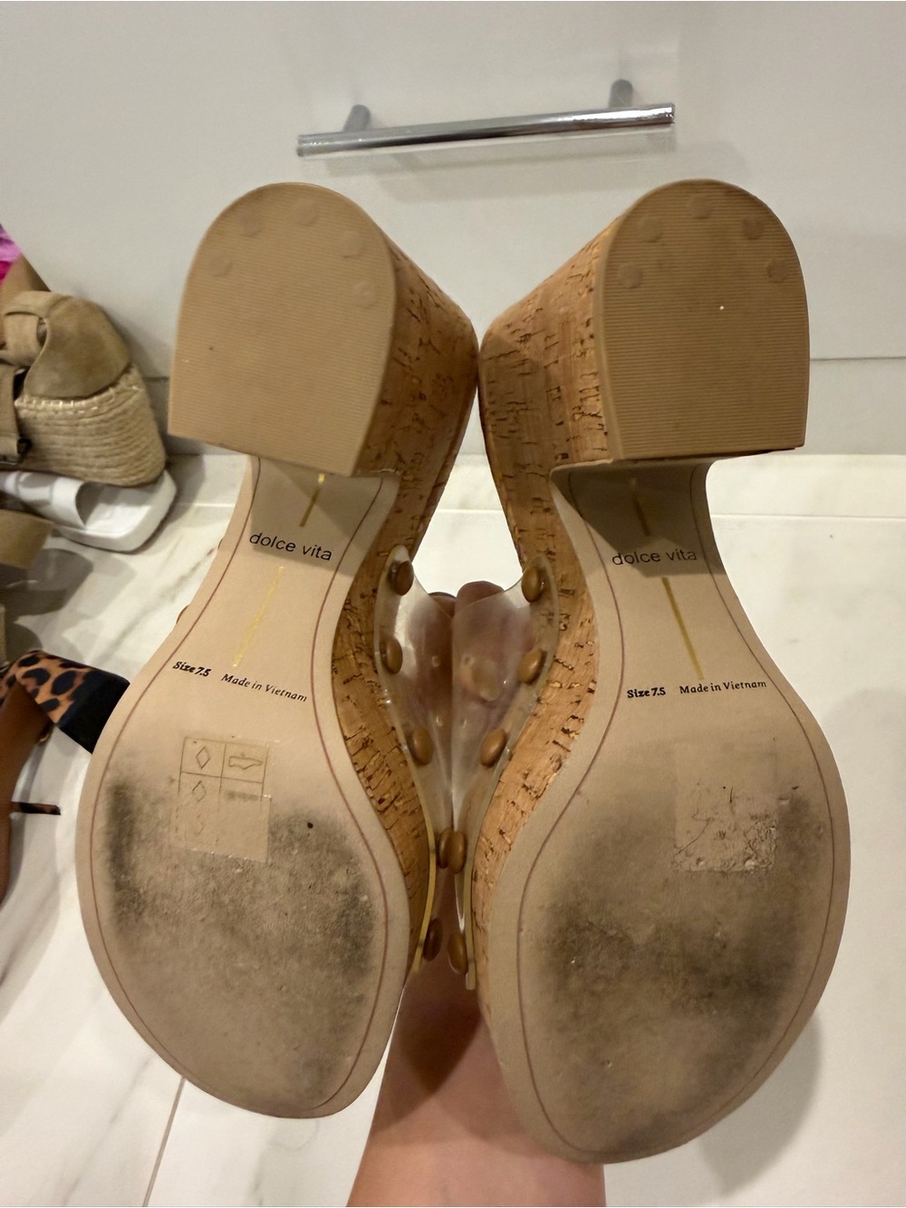 dolce vita clear cork platform sandals - Picture 2 of 2